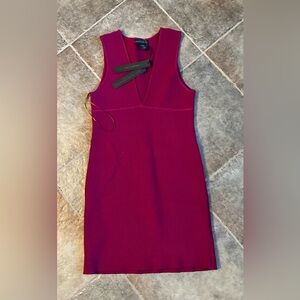 NWT House of Harlow 1960 Revolve V-neck ribbed Compression Knit Dress ~M